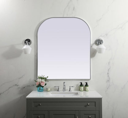 Elegant Furniture & Lighting - Blaire Metal Frame Arch Mirror 36x42 Inch in Silver - MR1B3642SIL veiw 2