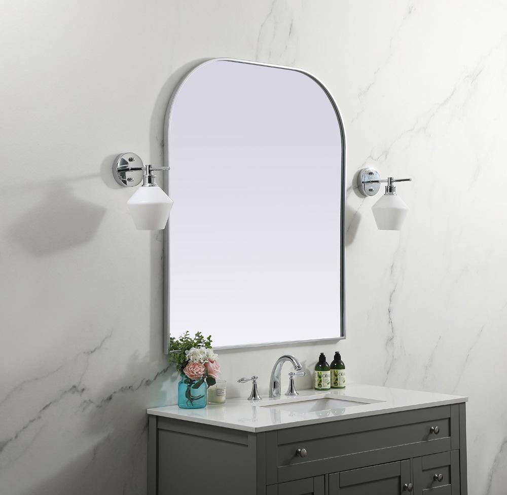 Elegant Furniture & Lighting - Blaire Metal Frame Arch Mirror 36x42 Inch in Silver - MR1B3642SIL veiw 3