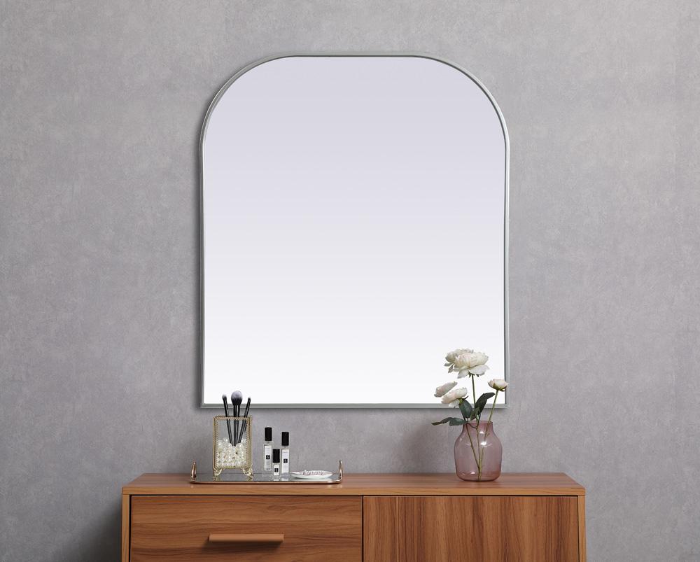 Elegant Furniture & Lighting - Blaire Metal Frame Arch Mirror 36x42 Inch in Silver - MR1B3642SIL veiw 4