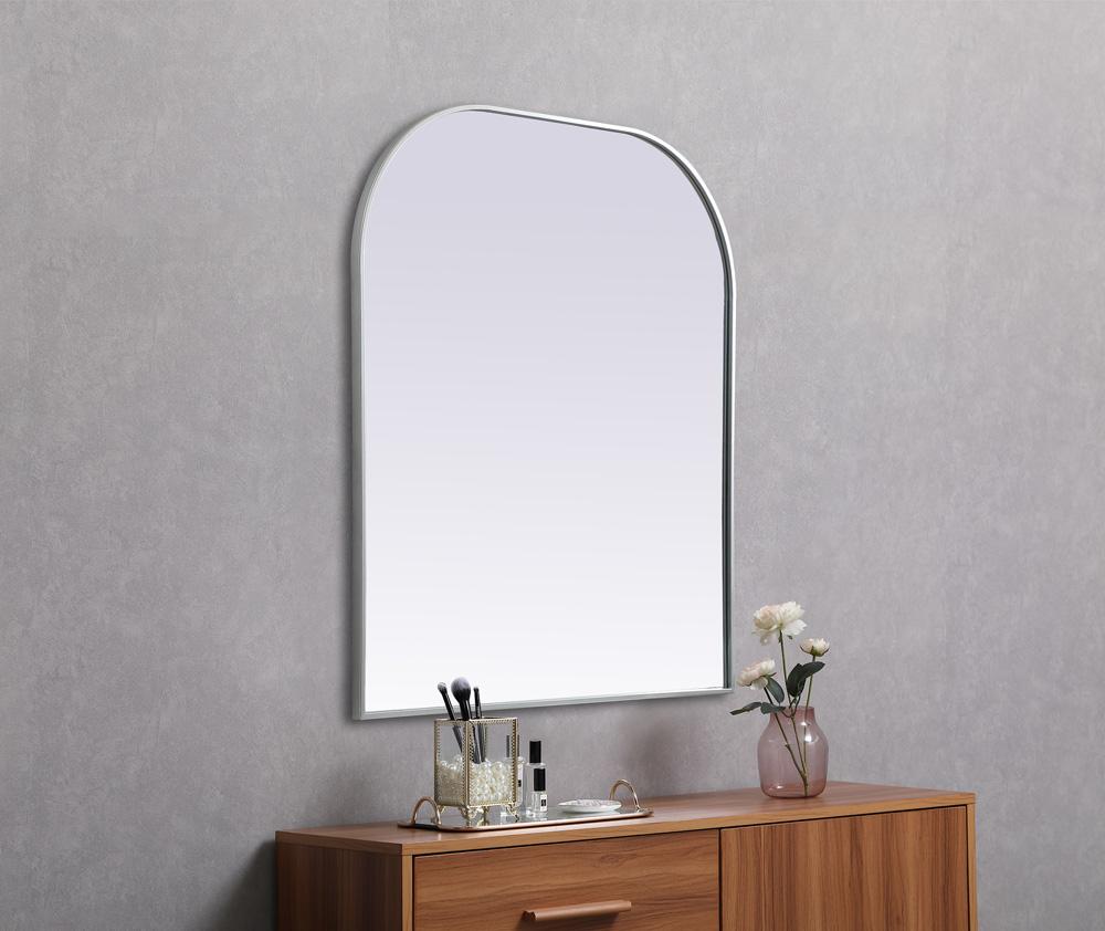 Elegant Furniture & Lighting - Blaire Metal Frame Arch Mirror 36x42 Inch in Silver - MR1B3642SIL veiw 5