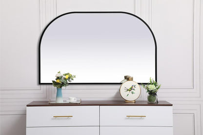 Elegant Furniture & Lighting - Blaire Metal Frame Arch Mirror 39x24 Inch in Black - MR1B3924BLK veiw 2