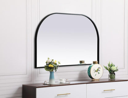 Elegant Furniture & Lighting - Blaire Metal Frame Arch Mirror 39x24 Inch in Black - MR1B3924BLK veiw 3