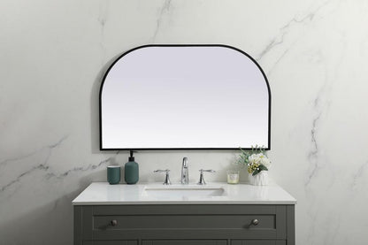 Elegant Furniture & Lighting - Blaire Metal Frame Arch Mirror 39x24 Inch in Black - MR1B3924BLK veiw 4