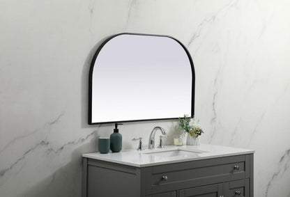 Elegant Furniture & Lighting - Blaire Metal Frame Arch Mirror 39x24 Inch in Black - MR1B3924BLK veiw 5