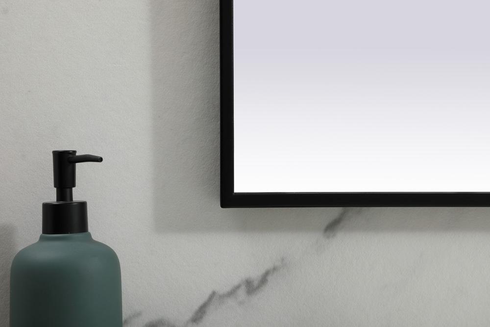 Elegant Furniture & Lighting - Blaire Metal Frame Arch Mirror 39x24 Inch in Black - MR1B3924BLK veiw 6