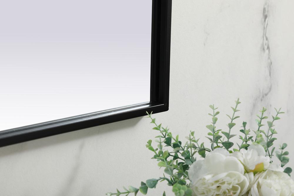 Elegant Furniture & Lighting - Blaire Metal Frame Arch Mirror 39x24 Inch in Black - MR1B3924BLK veiw 7