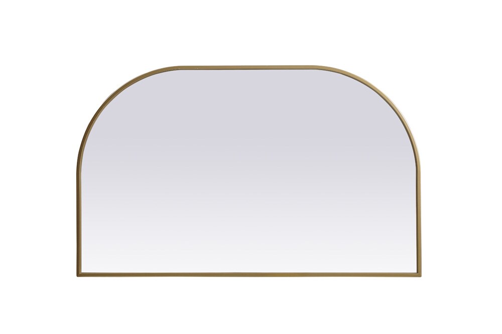 Elegant Furniture & Lighting - Blaire Metal Frame Arch Mirror 39x24 Inch in Brass - MR1B3924BRS veiw 1