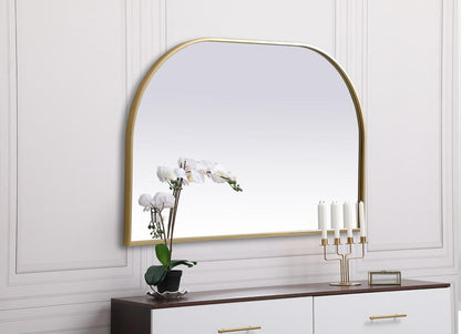 Elegant Furniture & Lighting - Blaire Metal Frame Arch Mirror 39x24 Inch in Brass - MR1B3924BRS veiw 3