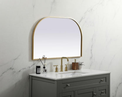 Elegant Furniture & Lighting - Blaire Metal Frame Arch Mirror 39x24 Inch in Brass - MR1B3924BRS veiw 5