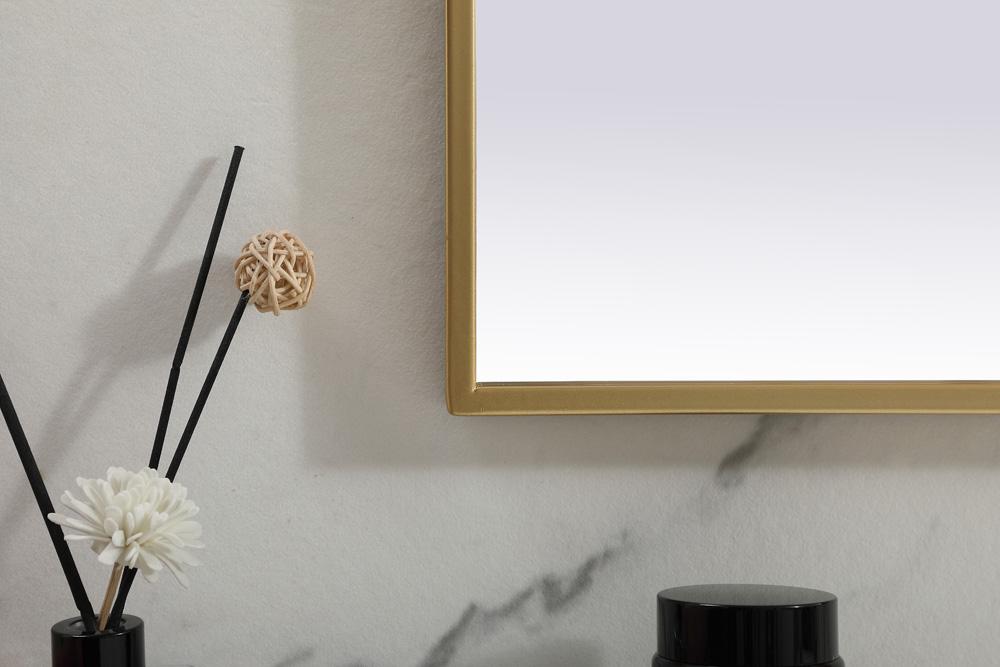Elegant Furniture & Lighting - Blaire Metal Frame Arch Mirror 39x24 Inch in Brass - MR1B3924BRS veiw 6