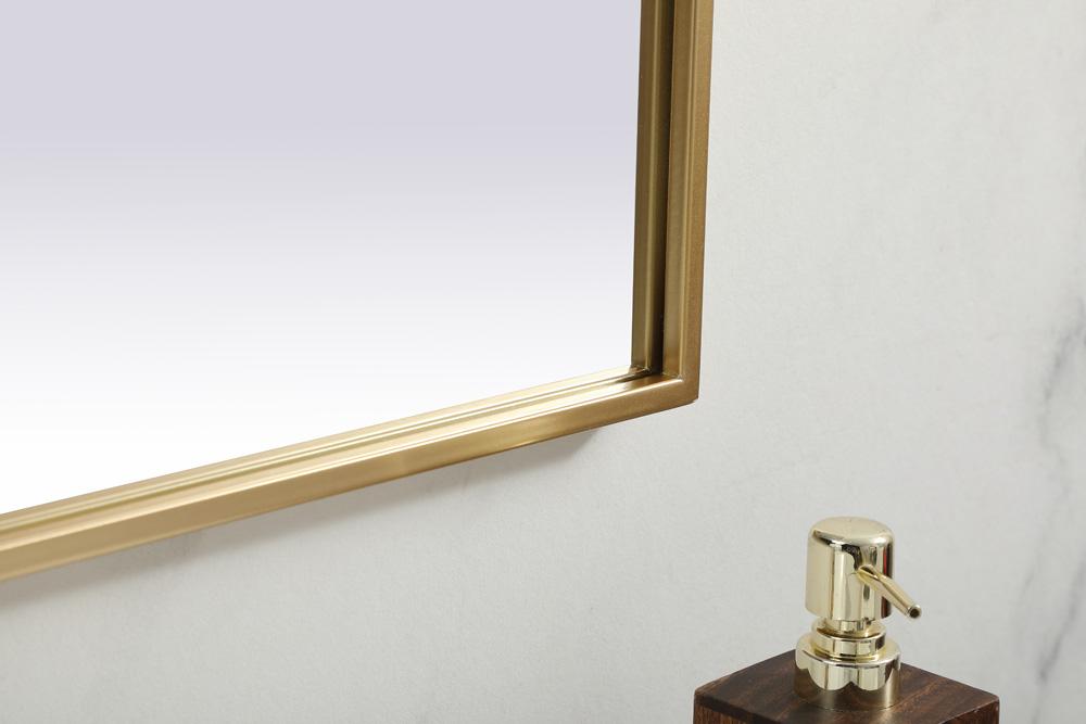 Elegant Furniture & Lighting - Blaire Metal Frame Arch Mirror 39x24 Inch in Brass - MR1B3924BRS veiw 7
