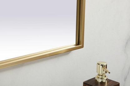 Elegant Furniture & Lighting - Blaire Metal Frame Arch Mirror 39x24 Inch in Brass - MR1B3924BRS veiw 7