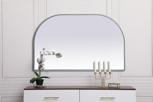 Elegant Furniture & Lighting - Blaire Metal Frame Arch Mirror 39x24 Inch in Silver - MR1B3924SIL veiw 2