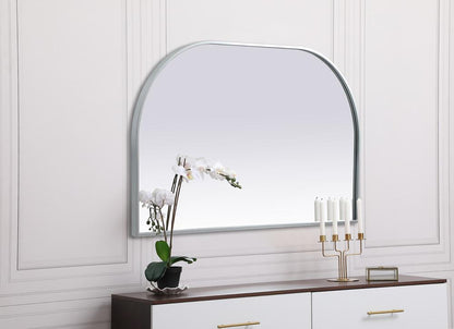 Elegant Furniture & Lighting - Blaire Metal Frame Arch Mirror 39x24 Inch in Silver - MR1B3924SIL veiw 3