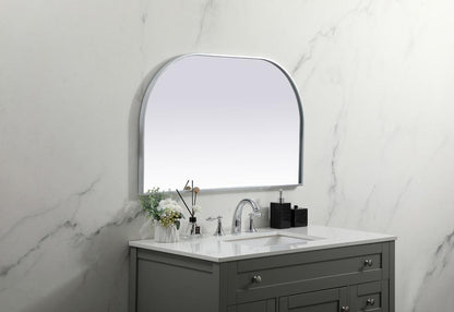 Elegant Furniture & Lighting - Blaire Metal Frame Arch Mirror 39x24 Inch in Silver - MR1B3924SIL veiw 5