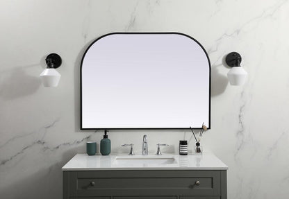Elegant Furniture & Lighting - Blaire Metal Frame Arch Mirror 40x30 Inch in Black - MR1B4030BLK veiw 2