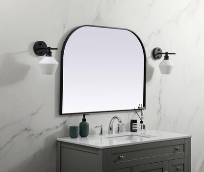 Elegant Furniture & Lighting - Blaire Metal Frame Arch Mirror 40x30 Inch in Black - MR1B4030BLK veiw 3