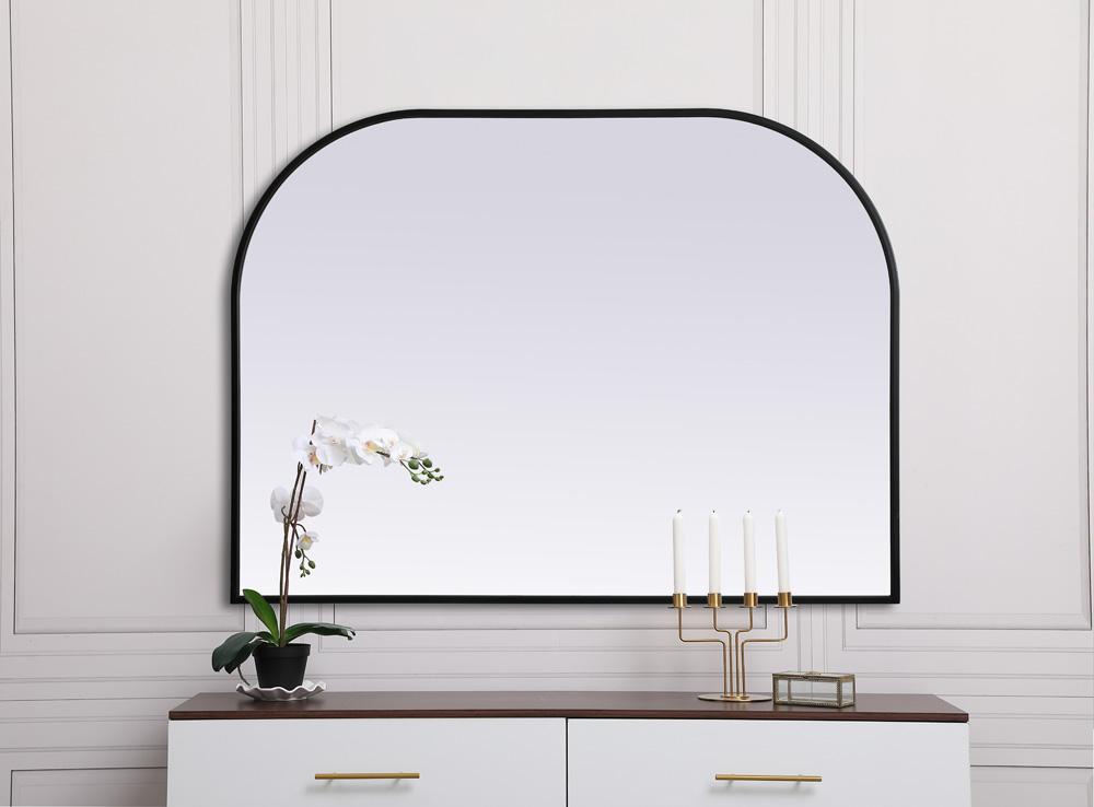 Elegant Furniture & Lighting - Blaire Metal Frame Arch Mirror 40x30 Inch in Black - MR1B4030BLK veiw 4
