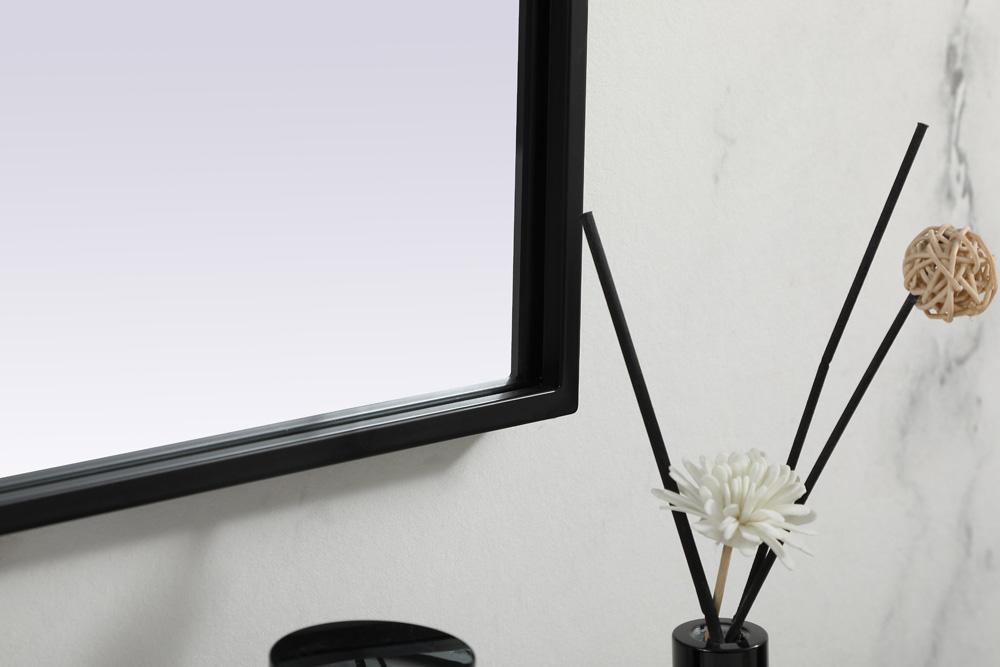 Elegant Furniture & Lighting - Blaire Metal Frame Arch Mirror 40x30 Inch in Black - MR1B4030BLK veiw 7