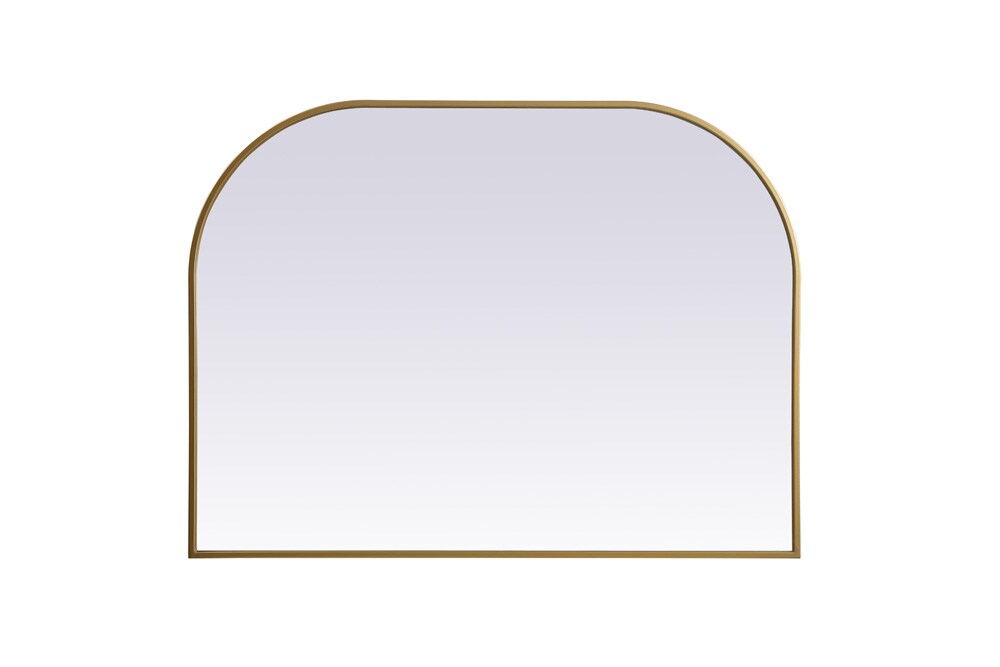 Elegant Furniture & Lighting - Blaire Metal Frame Arch Mirror 40x30 Inch in Brass - MR1B4030BRS veiw 1