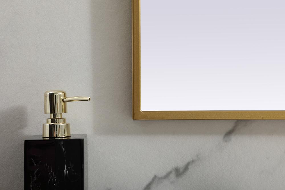 Elegant Furniture & Lighting - Blaire Metal Frame Arch Mirror 40x30 Inch in Brass - MR1B4030BRS veiw 6