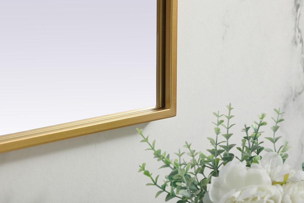 Elegant Furniture & Lighting - Blaire Metal Frame Arch Mirror 40x30 Inch in Brass - MR1B4030BRS veiw 7