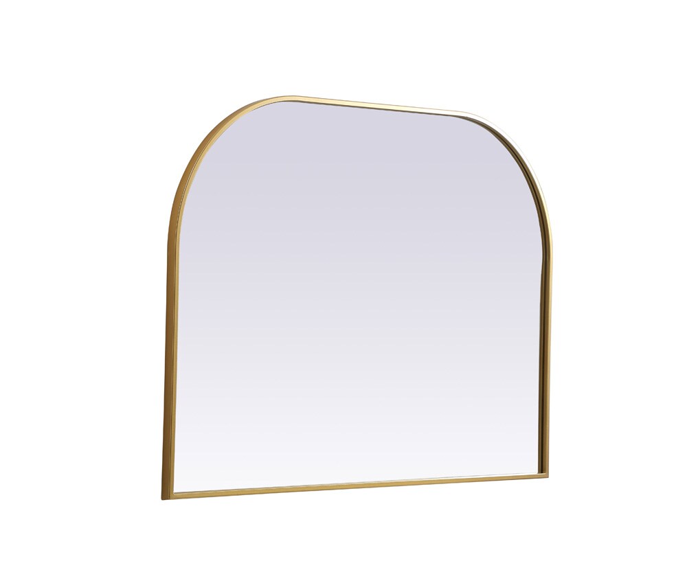 Elegant Furniture & Lighting - Blaire Metal Frame Arch Mirror 40x30 Inch in Brass - MR1B4030BRS veiw 8