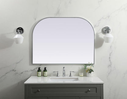 Elegant Furniture & Lighting - Blaire Metal Frame Arch Mirror 40x30 Inch in Silver - MR1B4030SIL veiw 2