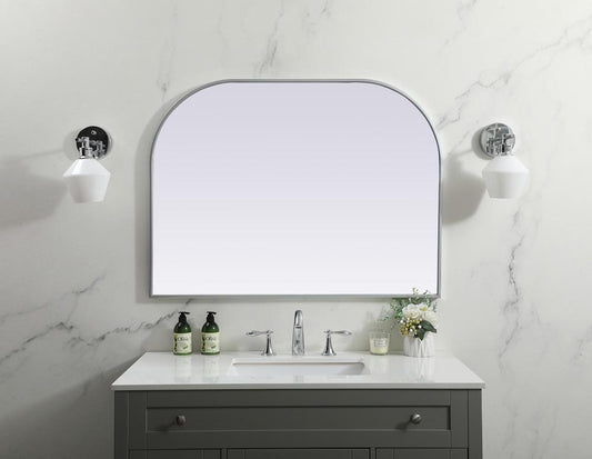 Elegant Furniture & Lighting - Blaire Metal Frame Arch Mirror 40x30 Inch in Silver - MR1B4030SIL veiw 2