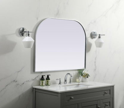 Elegant Furniture & Lighting - Blaire Metal Frame Arch Mirror 40x30 Inch in Silver - MR1B4030SIL veiw 3