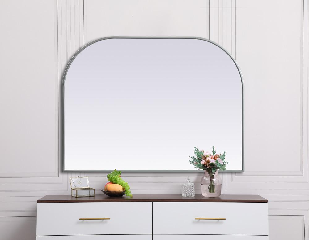 Elegant Furniture & Lighting - Blaire Metal Frame Arch Mirror 40x30 Inch in Silver - MR1B4030SIL veiw 4