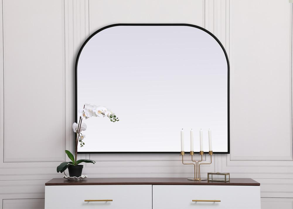Elegant Furniture & Lighting - Blaire Metal Frame Arch Mirror 40x34 Inch in Black - MR1B4034BLK veiw 4