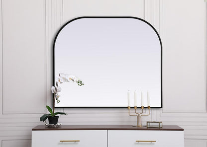 Elegant Furniture & Lighting - Blaire Metal Frame Arch Mirror 40x34 Inch in Black - MR1B4034BLK veiw 4