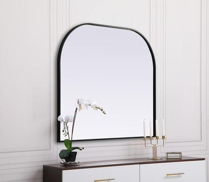 Elegant Furniture & Lighting - Blaire Metal Frame Arch Mirror 40x34 Inch in Black - MR1B4034BLK veiw 5
