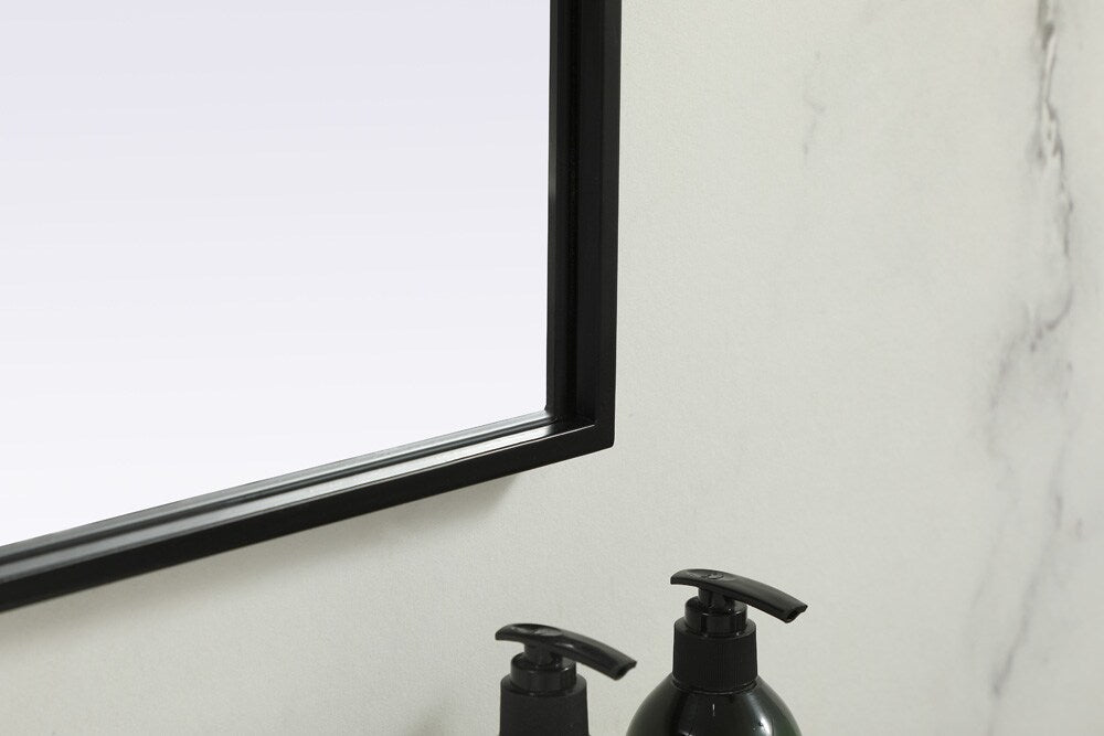 Elegant Furniture & Lighting - Blaire Metal Frame Arch Mirror 40x34 Inch in Black - MR1B4034BLK veiw 7