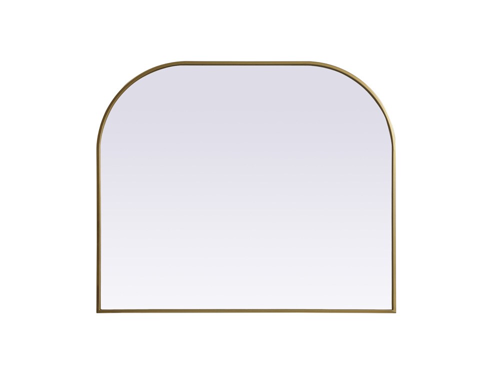 Elegant Furniture & Lighting - Blaire Metal Frame Arch Mirror 40x34 Inch in Brass - MR1B4034BRS veiw 1