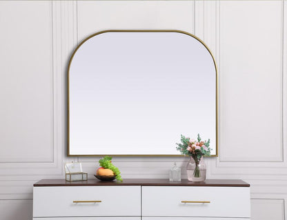 Elegant Furniture & Lighting - Blaire Metal Frame Arch Mirror 40x34 Inch in Brass - MR1B4034BRS veiw 4