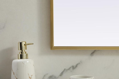 Elegant Furniture & Lighting - Blaire Metal Frame Arch Mirror 40x34 Inch in Brass - MR1B4034BRS veiw 6