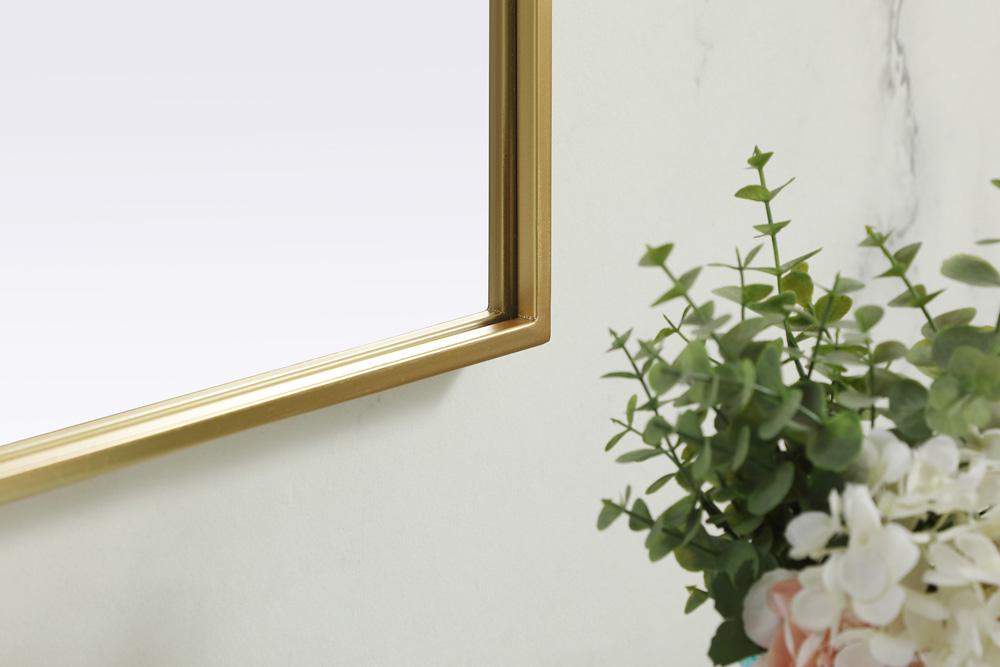 Elegant Furniture & Lighting - Blaire Metal Frame Arch Mirror 40x34 Inch in Brass - MR1B4034BRS veiw 7