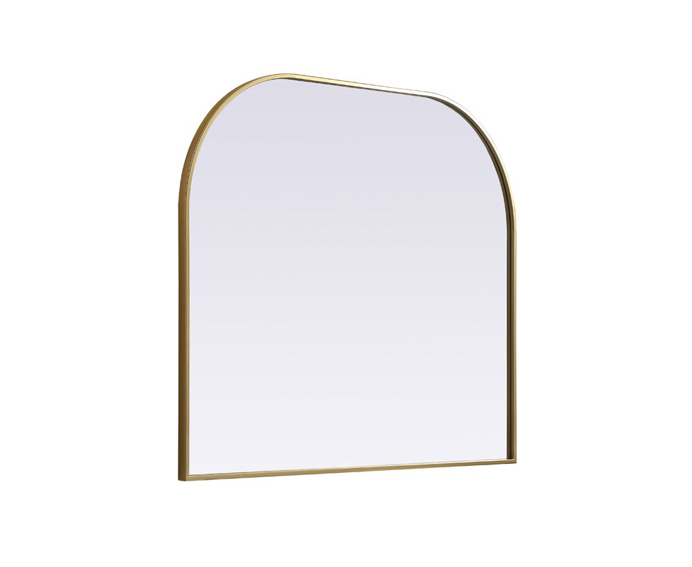 Elegant Furniture & Lighting - Blaire Metal Frame Arch Mirror 40x34 Inch in Brass - MR1B4034BRS veiw 8