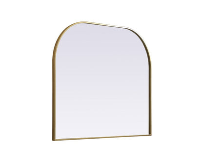 Elegant Furniture & Lighting - Blaire Metal Frame Arch Mirror 40x34 Inch in Brass - MR1B4034BRS veiw 8