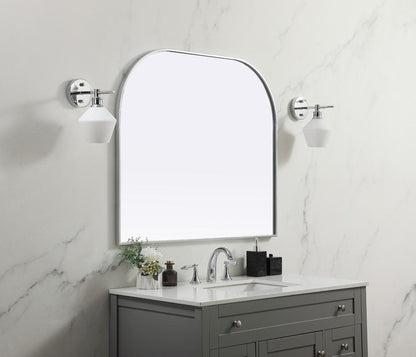 Elegant Furniture & Lighting - Blaire Metal Frame Arch Mirror 40x34 Inch in Silver - MR1B4034SIL veiw 3