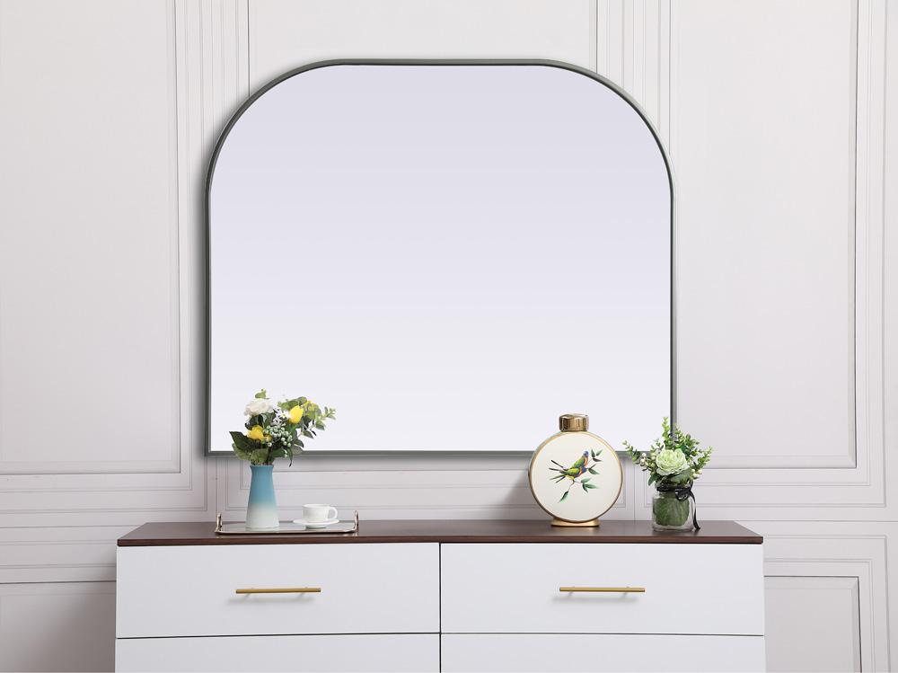 Elegant Furniture & Lighting - Blaire Metal Frame Arch Mirror 40x34 Inch in Silver - MR1B4034SIL veiw 4