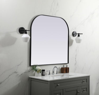 Elegant Furniture & Lighting - Blaire Metal Frame Arch Mirror 40x38 Inch in Black - MR1B4038BLK veiw 3