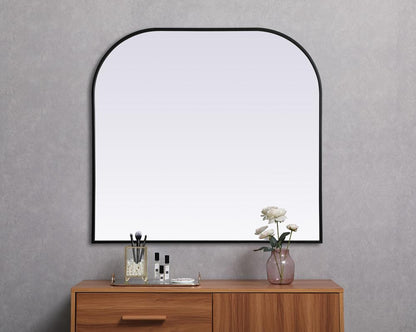 Elegant Furniture & Lighting - Blaire Metal Frame Arch Mirror 40x38 Inch in Black - MR1B4038BLK veiw 4