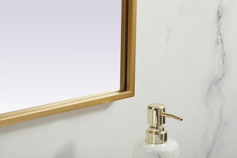 Elegant Furniture & Lighting - Blaire Metal Frame Arch Mirror 40x38 Inch in Brass - MR1B4038BRS veiw 7