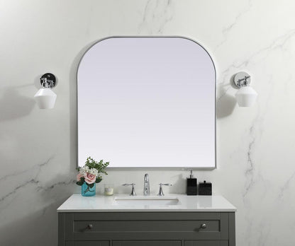 Elegant Furniture & Lighting - Blaire Metal Frame Arch Mirror 40x38 Inch in Silver - MR1B4038SIL veiw 2