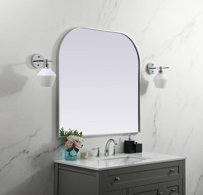 Elegant Furniture & Lighting - Blaire Metal Frame Arch Mirror 40x38 Inch in Silver - MR1B4038SIL veiw 3