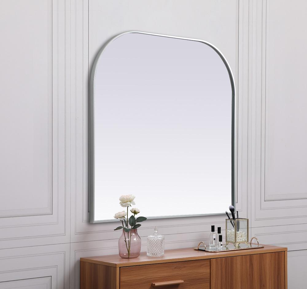Elegant Furniture & Lighting - Blaire Metal Frame Arch Mirror 40x38 Inch in Silver - MR1B4038SIL veiw 5