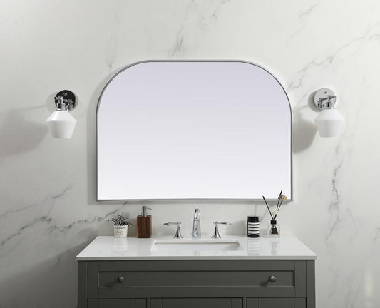 Elegant Furniture & Lighting - Blaire Metal Frame Arch Mirror 42x30 Inch in Silver - MR1B4230SIL veiw 2